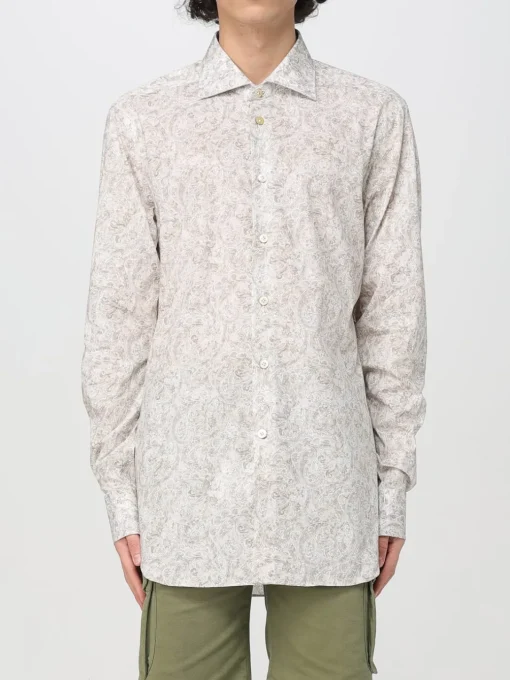 Camicia classica Kiton in cotone stampato