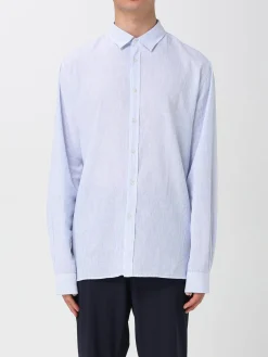 Camicia classica Woolrich in lino e cotone a righe