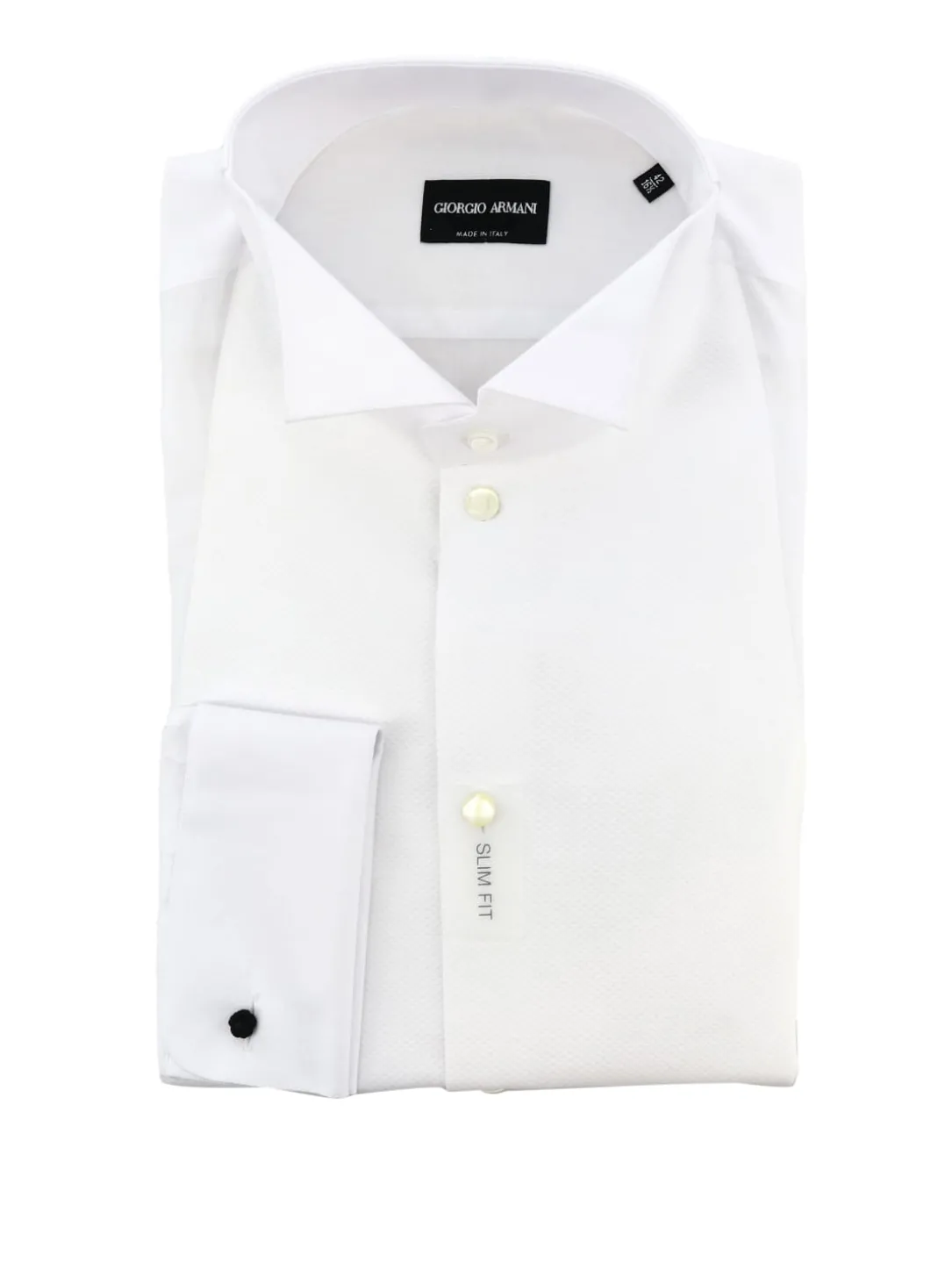 Camicia Giorgio Armani da smoking con collo diplomatico e doppi polsi