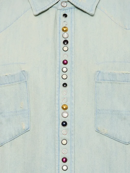 Camicia Golden Goose in denim con strass