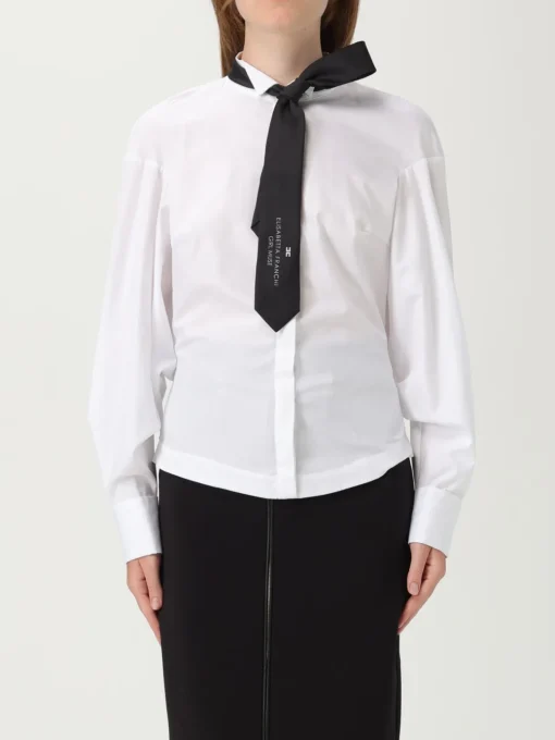 Camicia in cotone con cravatta Elisabetta Franchi