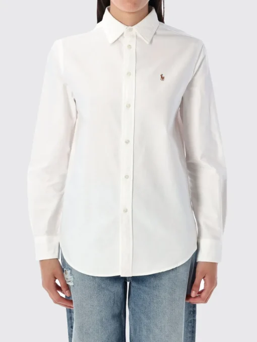 Camicia in cotone con logo ricamato Polo Ralph Lauren