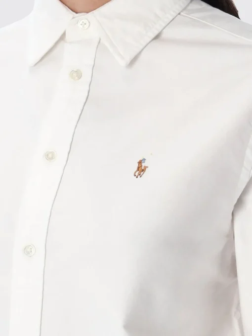 Camicia in cotone con logo ricamato Polo Ralph Lauren