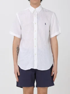 Camicia Polo Ralph Lauren in lino con logo