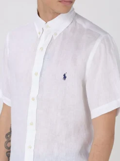 Camicia Polo Ralph Lauren in lino con logo