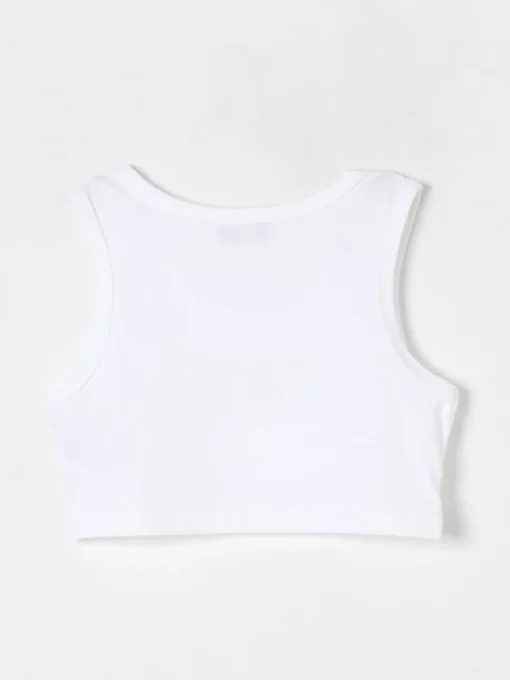 Canotta crop in cotone con logo MSGM Kids