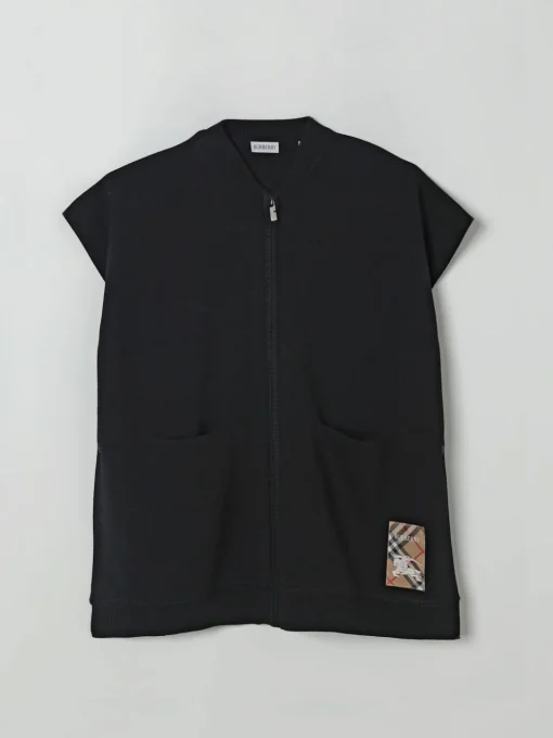 Cappa in lana con logo Burberry