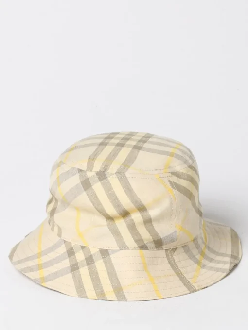 Cappello Check Burberry in lino stampato