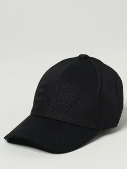 Cappello EA7 in cotone con logo ricamato
