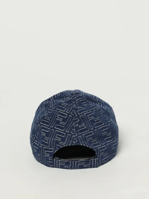 Cappello FF Fendi in denim con monogram jacquard
