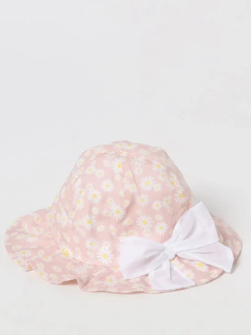 Cappello Il Gufo in cotone con stampa floreale e fiocco applicato