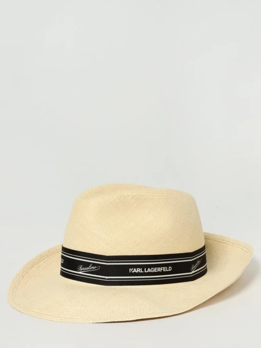 Cappello Karl Lagerfeld in rafia con fettuccia logata
