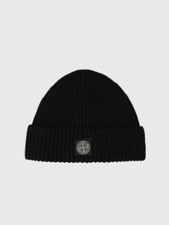 Cappello Stone Island in lana vergine a coste