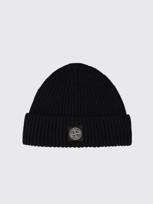 Cappello Stone Island in lana vergine a coste