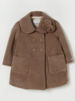 Cappotto a doppiopetto con fiore Monnalisa