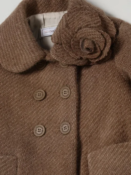Cappotto a doppiopetto con fiore Monnalisa