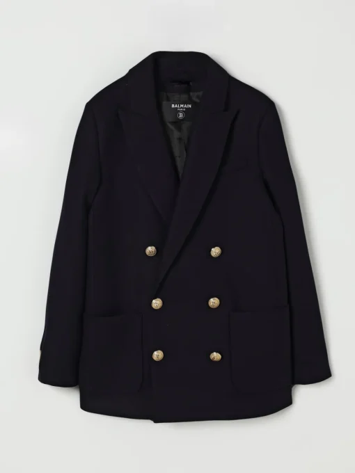 Cappotto a doppiopetto in lana vergine Balmain
