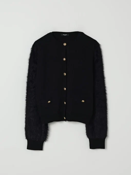 Cardigan a girocollo Balmain con bottoni gioiello