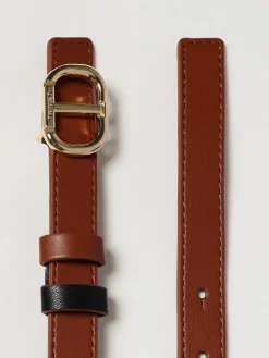 Cintura Oval T Twinset reversibile in pelle sintetica