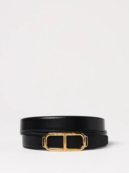 Cintura Tom Ford reversibile in pelle a grana naturale