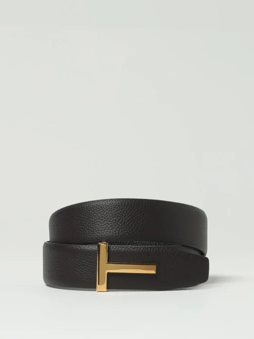 Cintura Tom Ford reversibile in pelle a grana