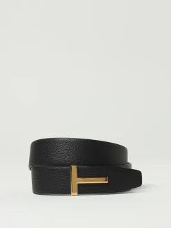 Cintura Tom Ford reversibile in pelle a grana