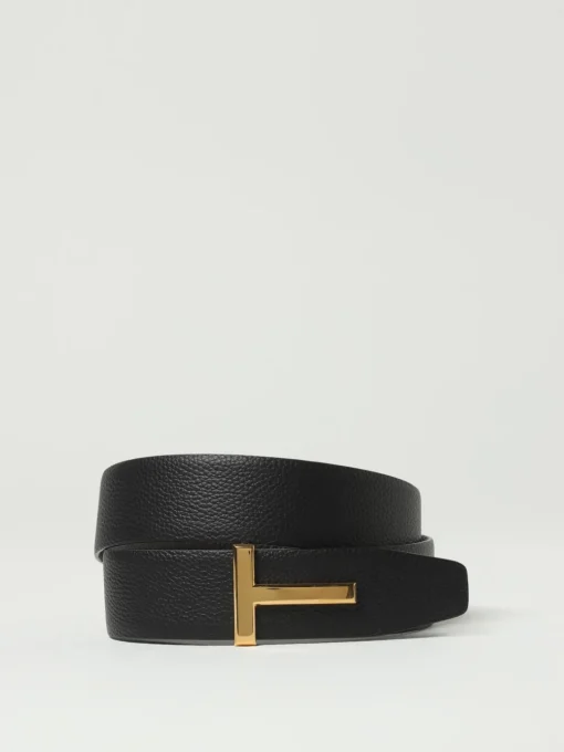 Cintura Tom Ford reversibile in pelle a grana