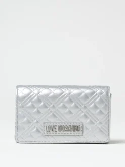Clutch Love Moschino in pelle sintetica laminata matelassè