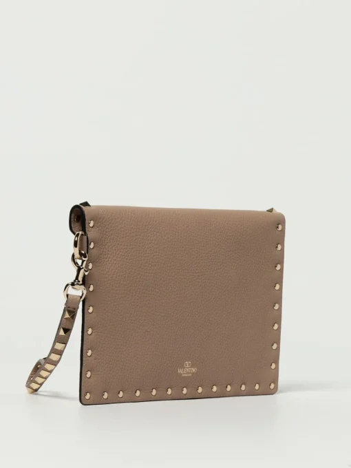 Clutch Rockstud Valentino Garavani in pelle a grana