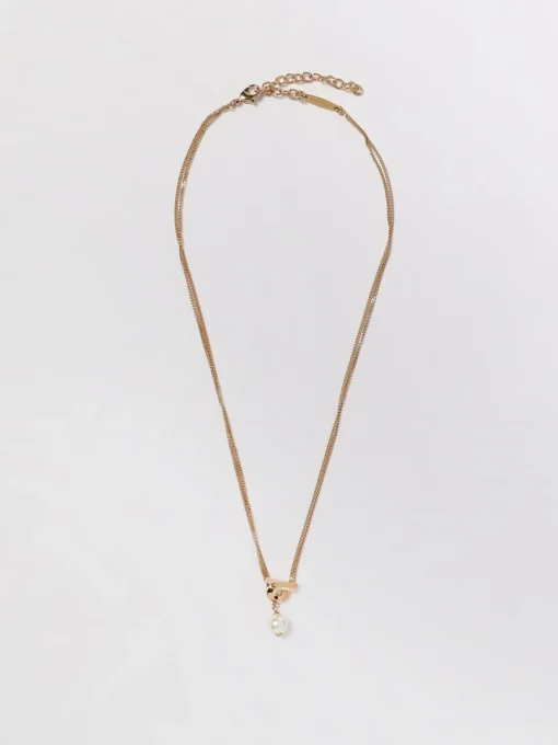 Collana Gancini Ferragamo in ottone con perla sintetica