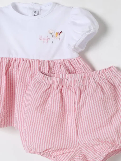 Coordinato in cotone con logo Il Gufo