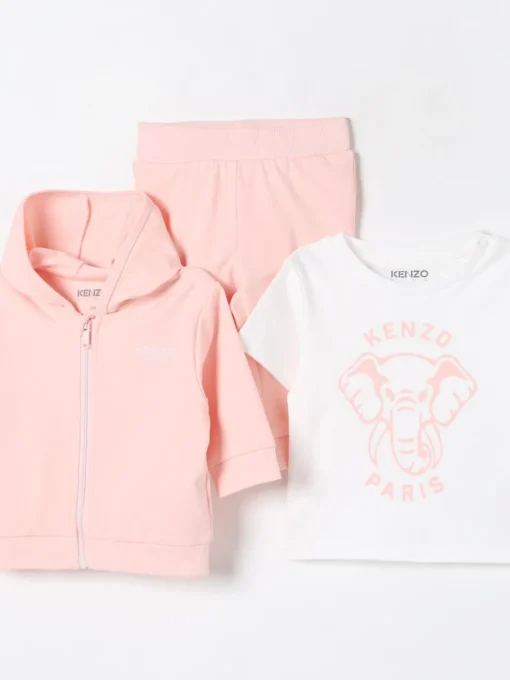 Coordinato in cotone con stampa Elefante Kenzo Kids