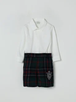 Coordinato in cotone tartan Fendi