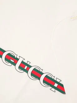 Copertina in cotone con logo Web Gucci