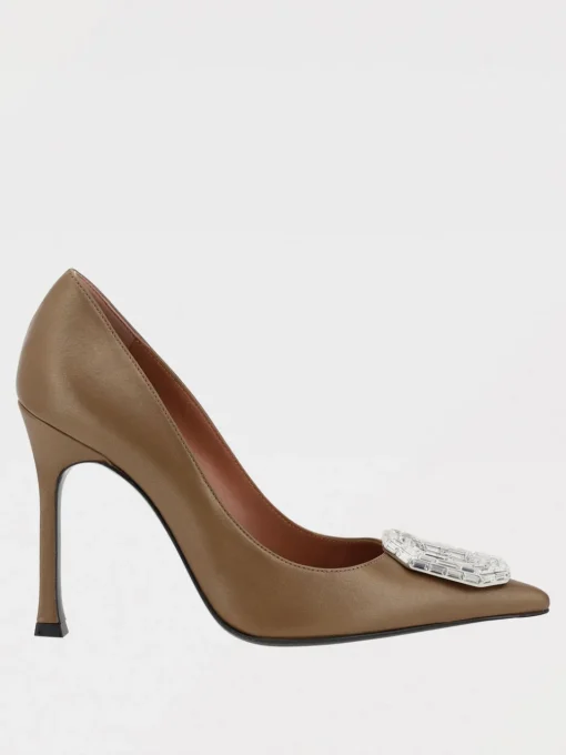Décolleté Camelia Amina Muaddi in pelle con placca gioello