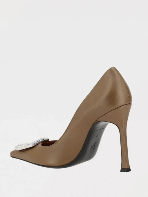 Décolleté Camelia Amina Muaddi in pelle con placca gioello