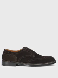 Derby Doucal's in camoscio con motivo brogue
