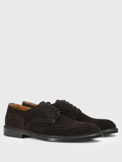 Derby Doucal's in camoscio con motivo brogue