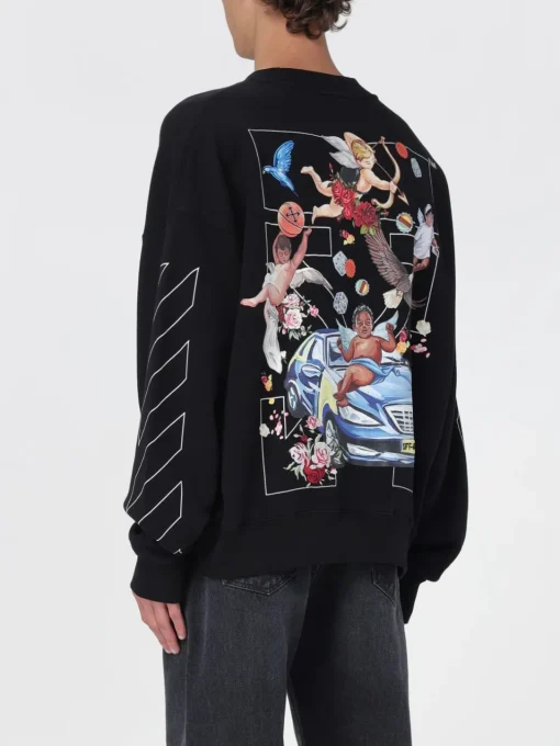 Felpa a girocollo in cotone Off-white