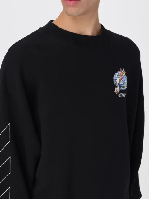 Felpa a girocollo in cotone Off-white