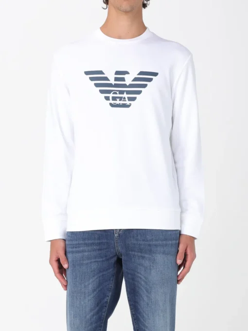 Felpa a girocollo in misto cotone Emporio Armani