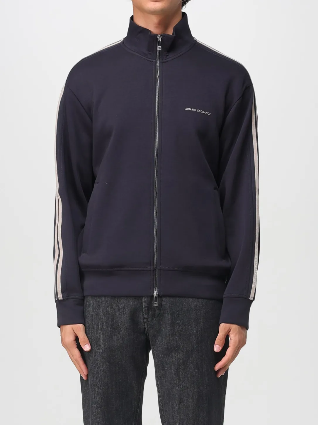 Felpa Armani Exchange in misto cotone con zip