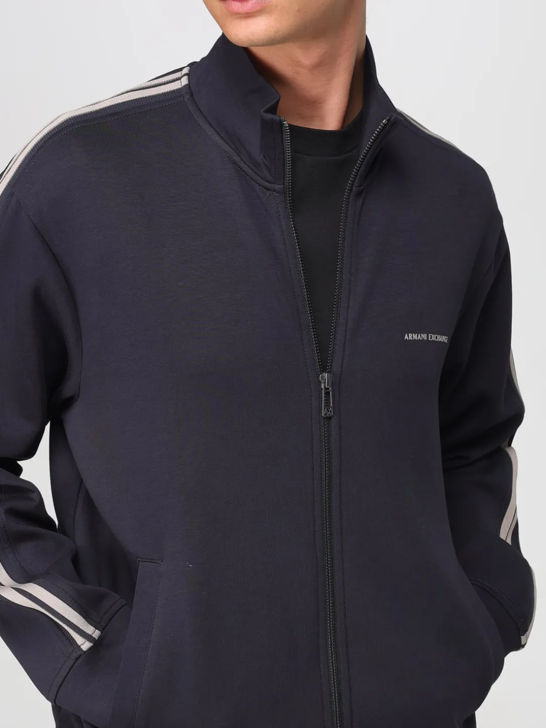 Felpa Armani Exchange in misto cotone con zip