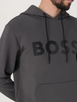 Felpa Boss in misto cotone con cappuccio