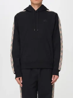 Felpa con cappuccio con bande check Burberry