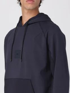 Felpa con cappuccio e logo Boss in misto cotone