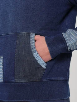 Felpa con cappuccio e toppe in denim Polo Ralph Lauren