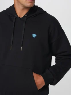 Felpa con cappuccio in cotone con logo Medusa Versace