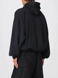 Felpa in cotone con cappuccio e maxi logo Vetements