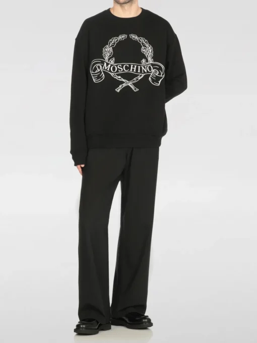 Felpa in cotone con logo Moschino Couture